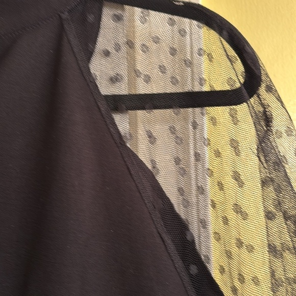 Love By Design Mixed Media Shift Dress with Mesh Dot Sleeves black NWT Size 4X - Picture 4 of 7